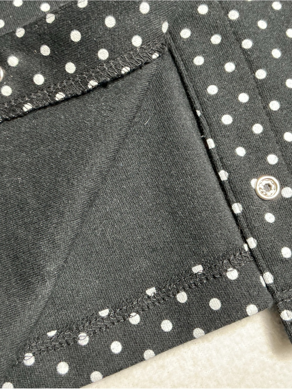 Quacker Factory Black Polka Dot bling tunic jacket Top - Picture 6 of 12